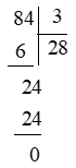 Đặt tính rồi tính 84 : 3 = ? (ảnh 1)