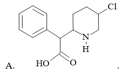 Methylphenidate hydrochloride có công thức cấu tạo là (ảnh 1)