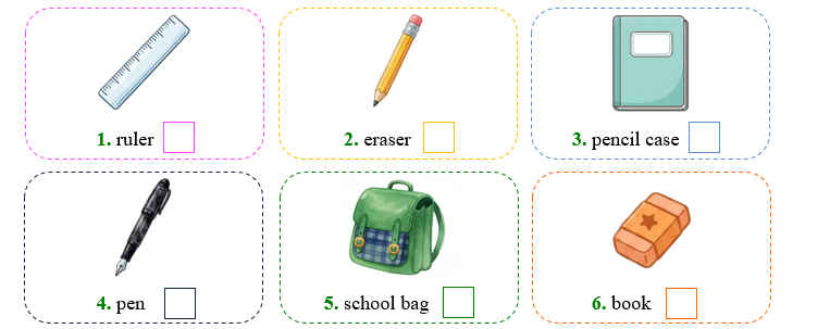 Look and tick (v) or cross (x). (ảnh 1)
