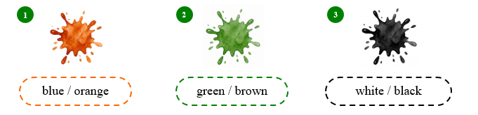 Circle the correct word. blue / orange (ảnh 1)
