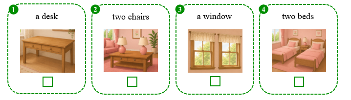 Look and tick (v) or cross (x). (ảnh 1)