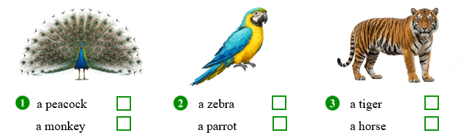 Look and tick (v) the correct picture. (ảnh 1)