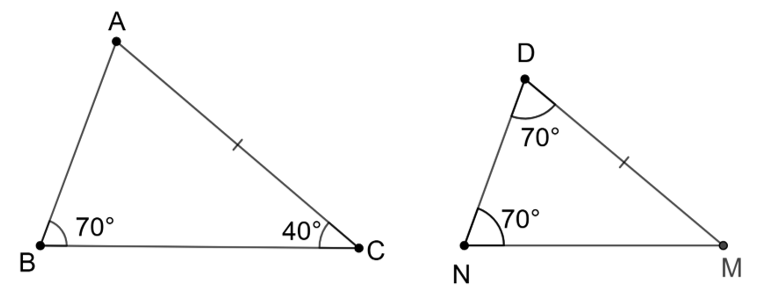 Cho hình vẽ dưới đây.

Để ΔABC ∽ ΔDNM (g – g) thì cần chỉ ra yếu tố (ảnh 1)