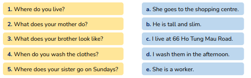 Read and match.Where do you live? (ảnh 1)
