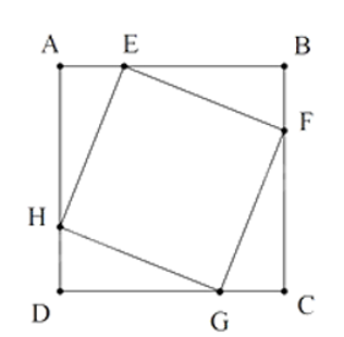 Cho hình vuông ABCD. Trên cạnh AB, BC, CD, DA lần lượt lấy các điểm E, F, G, H sao cho AE = BF = CG = DH. Tứ giác EFGH là hình gì? (ảnh 1)