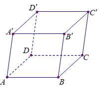 Trong không gian với hệ toạ độ Oxyz, cho hình hộp ABCD.A'B'C'D' có A(0;0;0), B(3;0;0), D(0;3;0), (ảnh 1)