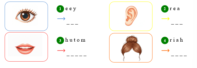 Reorder the letters. (ảnh 1)