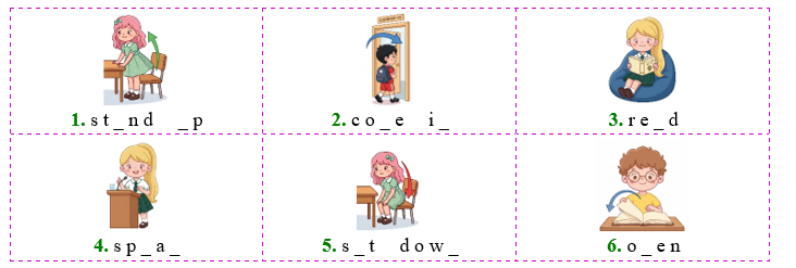 Complete the words. s t _ n d _ p (ảnh 1)