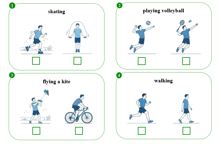 Read and tick (v) the correct picture. (ảnh 1)