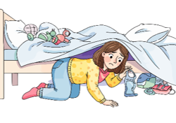 under / Is / bed? / the / she  _________________________________ (ảnh 1)