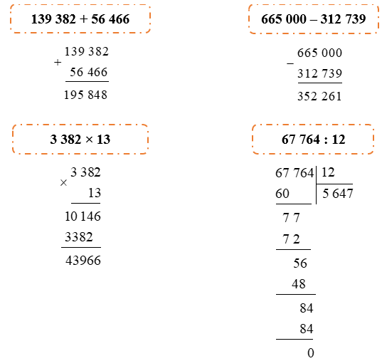 Đặt tính rồi tính: 139 382 + 56 466 (ảnh 1)