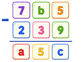 Số a, b, c thích hợp lần lượt là: (ảnh 1)