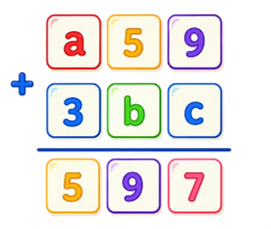 Số a, b, c thích hợp lần lượt là: (ảnh 1)