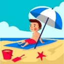 I was at the beach yesterday. (ảnh 1)