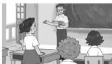 Read and tick A: Ms Hoa, may I come in?     B: Yes, you can. (ảnh 3)