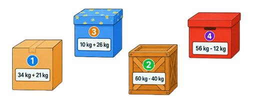 Hộp nào dưới đây nặng nhất? (ảnh 1)