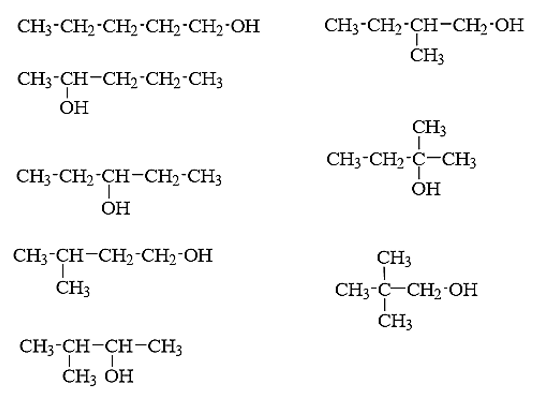 Ứng với công thức phân tử C5H12O có bao nhiêu đồng phân alcohol (ảnh 1)