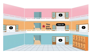 Listen and choose the correct answer. Where’s the computer room? (ảnh 1)