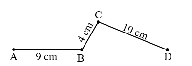 Độ dài đường gấp khúc ABCD là: (ảnh 1)