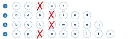 Cross (✗) ONE letter. Gạch bỏ 1 chữ (ảnh 2)
