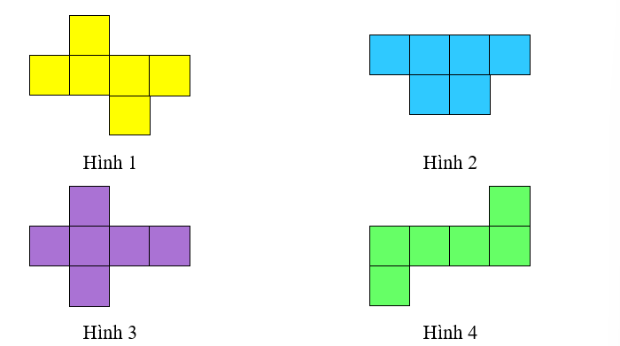 Hình nào dưới đây không phải hình khai triển của hình lập phương? (ảnh 1)