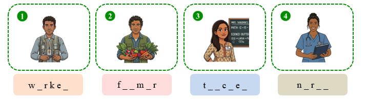 Complete the words. w _ r k e _ (ảnh 1)