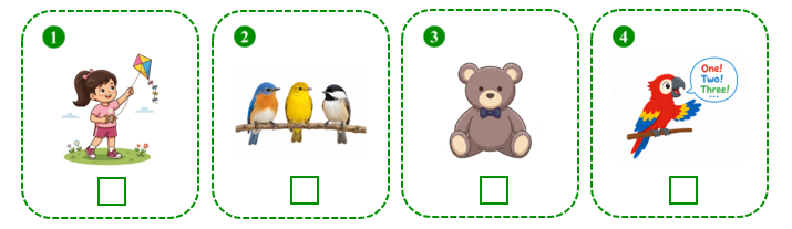Listen and tick (v) or cross (x). (ảnh 1)