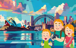 Lauren: What did you do in Sydney? 	   Henry: We ______. (ảnh 1)