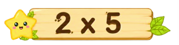 Kết quả của phép tính bên là: 2 x 5  (ảnh 1)