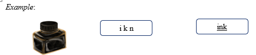 Order the letters. There is one example. d i o w n w (ảnh 1)
