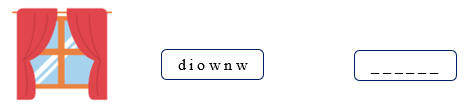 Order the letters. There is one example. d i o w n w (ảnh 2)