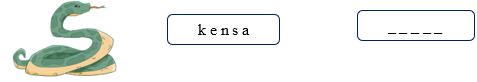 Order the letters. There is one example.    k e n s a (ảnh 1)
