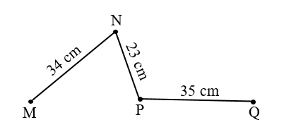 Độ dài đường gấp khúc MNPQ là: (ảnh 1)