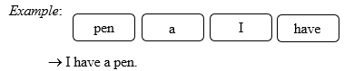 Order the words. There is one example. (ảnh 1)