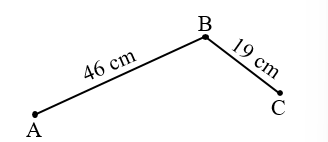 Độ dài đường gấp khúc ABC là: (ảnh 1)