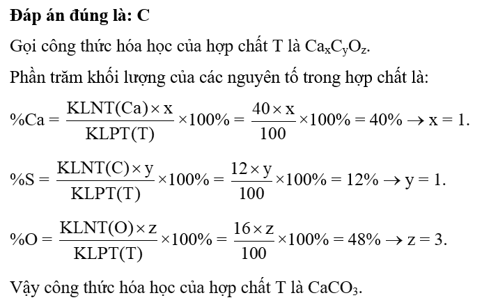 Thạch nhũ trong hang động có thành phần chính là hợp chất T. Phân tử T có cấu tạo từ nguyên (ảnh 1)