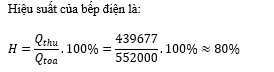 Một bếp điện được dùng để đun sôi 1,5 lít nước ở nhiệt độ ban đầu là 30 độ C trong 4,6 phút. Bếp được sử dụng với mạng điện dân dụng ở Việt Nam có biểu thức điện áp u=220 2 cos(100πt) (V). (ảnh 3)