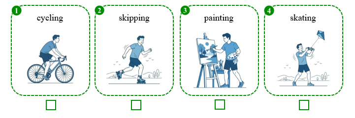 Look and tick (v) or cross (x). (ảnh 1)