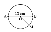 Cho hình tròn tâm O có đường kính AB dài 18 cm. Bán kính OM của hình tròn đó dài bao nhiêu?  (ảnh 1)