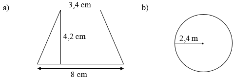 Tính diện tích của các hình sau (ảnh 1)