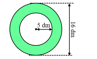 Diện tích phần đã tô màu là: (ảnh 1)
