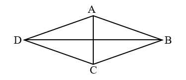 Trong hình thoi ABCD, hai đường chéo AC và BD có đặc điểm gì? (ảnh 1)
