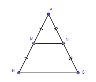 Cho tam giác ABC cân tại A, AB = 3 cm, BC = 4 cm. Gọi M, N lần lượt là trung điểm của AB, AC. Chu vi tứ giác BMNC bằng:   (ảnh 1)