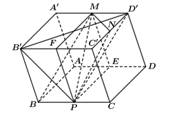Cho hình hộp ABCD.A'B'C'D', các điểm M, N, P lần lượt là trung điểm của các cạnh A'D', C'D' và BC. (ảnh 1)