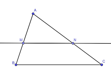 Cho tam giác ABC, trên AB lấy M sao cho AM = 6 cm, MB = 4 cm. Qua M kẻ đường thẳng song song với BC cắt AC tại N, biết AC = 20 cm. Độ dài đoạn thẳng AN là   (ảnh 1)