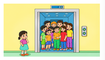 Một thang m&aacute;y chở được tối đa 600 kg. Hiện tại, thang m&aacute;y đ&oacute; đ&atilde; chở 570 kg. Bạn Lan c&acirc;n nặng 35 kg. Theo em, bạn Lan c&oacute; thể v&agrave;o tiếp trong thang m&aacute;y đ&oacute; được kh&ocirc;ng? (ảnh 1)