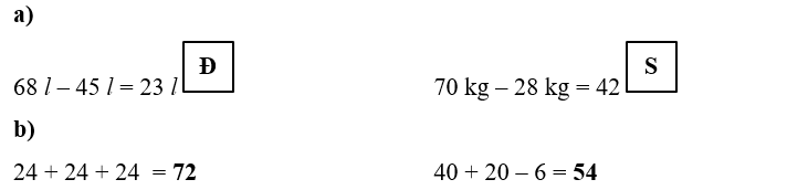Đ&uacute;ng ghi Đ, sai ghi S v&agrave;o 68 l &ndash; 45 l = 23 l  (ảnh 3)