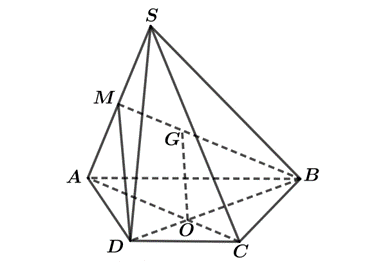 Cho hình chóp S.ABCD có đáy ABCD là hình thang, có AB // DC và AB = 2DC. Gọi G là trọng tâm của tam giác SAB.  a) Tìm giao tuyến của hai mặt phẳng (SAB) và (SCD). (ảnh 1)