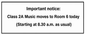 A. There is no room for the music lesson today. B. There is no music lesson today. C. The music lesson begins later today. D. The music lesson is in another room today. (ảnh 1)