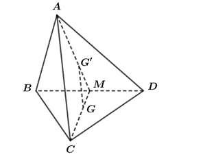 Cho tứ diện ABCD. Gọi G, G' lần lượt là trọng tâm các tam giác BCD và ABD. Chọn khẳng định đúng trong các khẳng định sau: (ảnh 1)